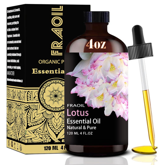 4 oz (120 ml) amber glass bottle of Lotus Essential Oil