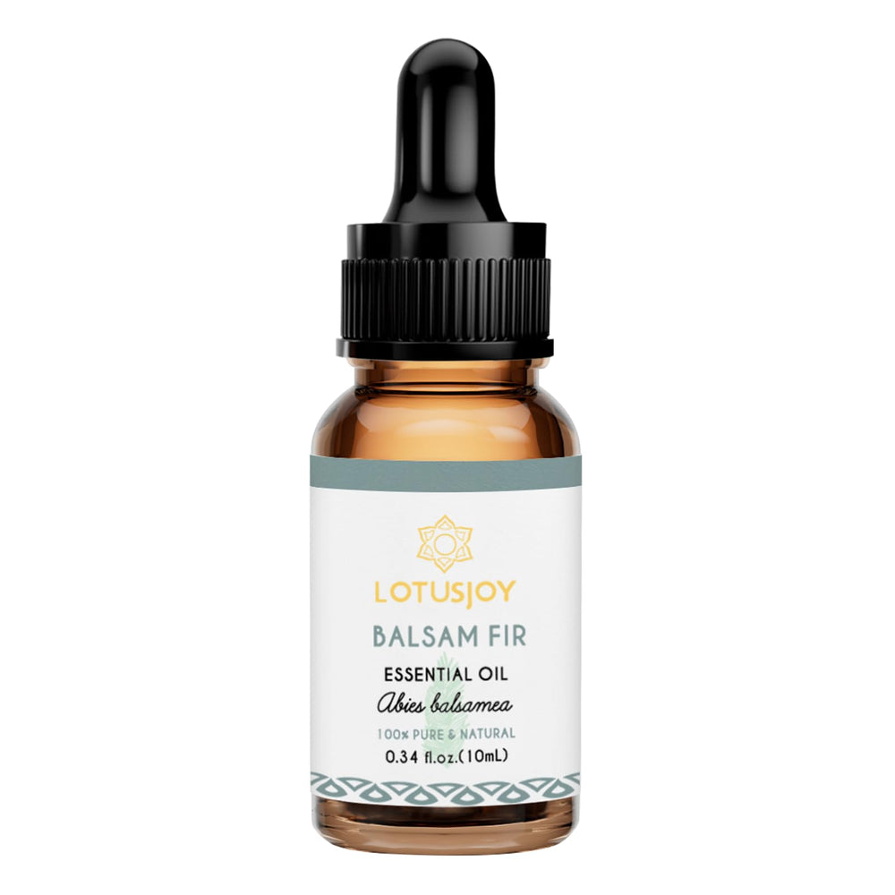 Close-up of amber glass bottle of balsam fir essential oil by LotusJoy