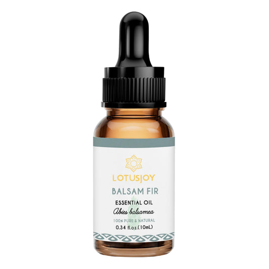 Close-up of amber glass bottle of balsam fir essential oil by LotusJoy