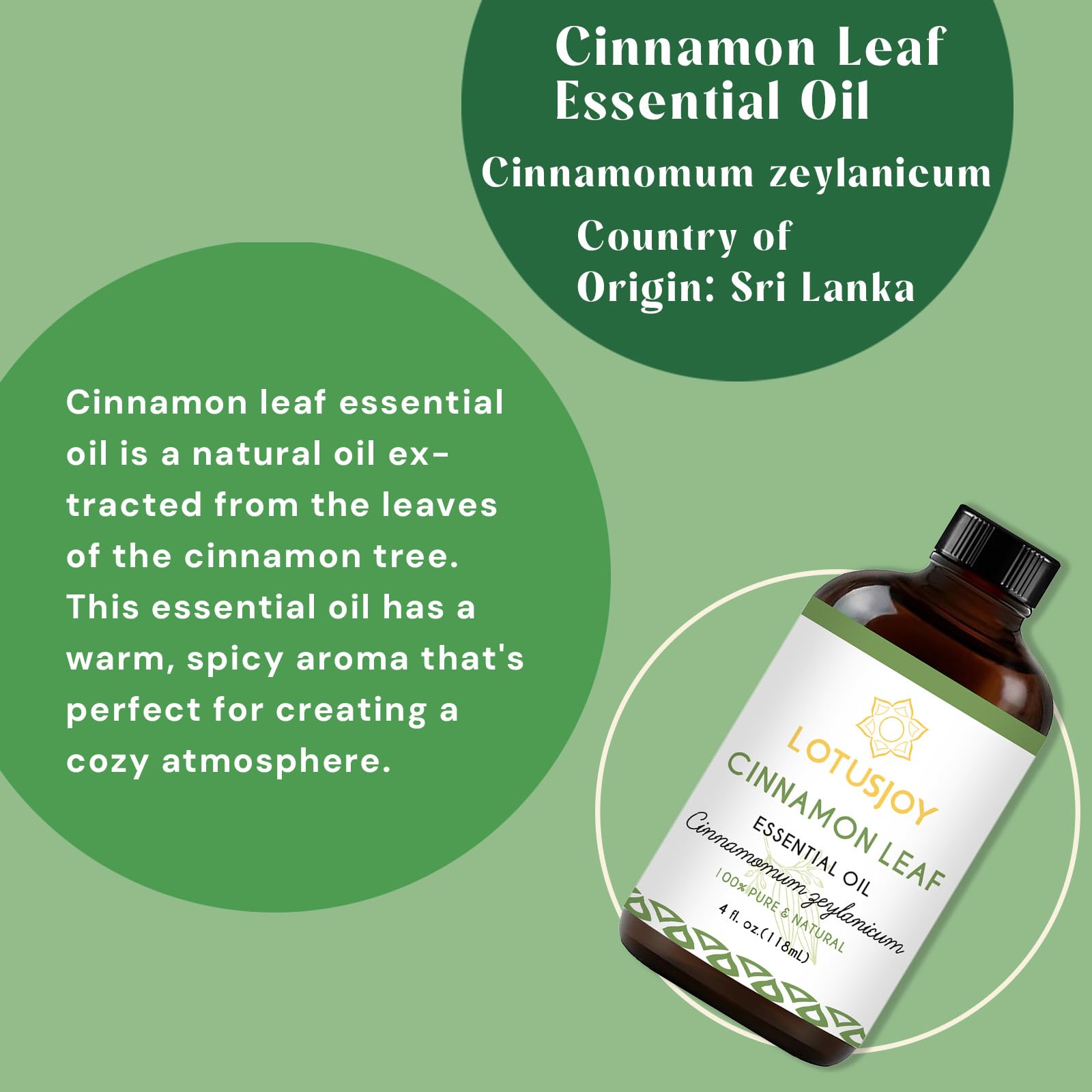 Room spray bottle featuring cinnamon leaf essential oil