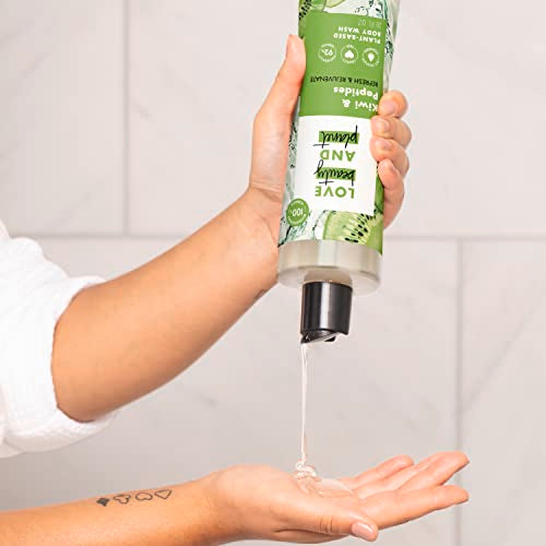 Close-up kiwi slice beside bottle conveys fruity, refreshing notes.