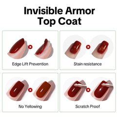 Love Easy Top Coat demonstrates long-lasting wear on nails.