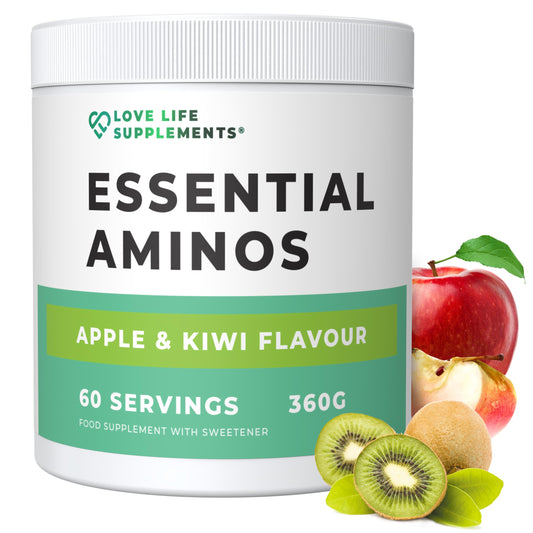 Love Life EAA Amino Acids Powder Apple Kiwi flavor bottle front view