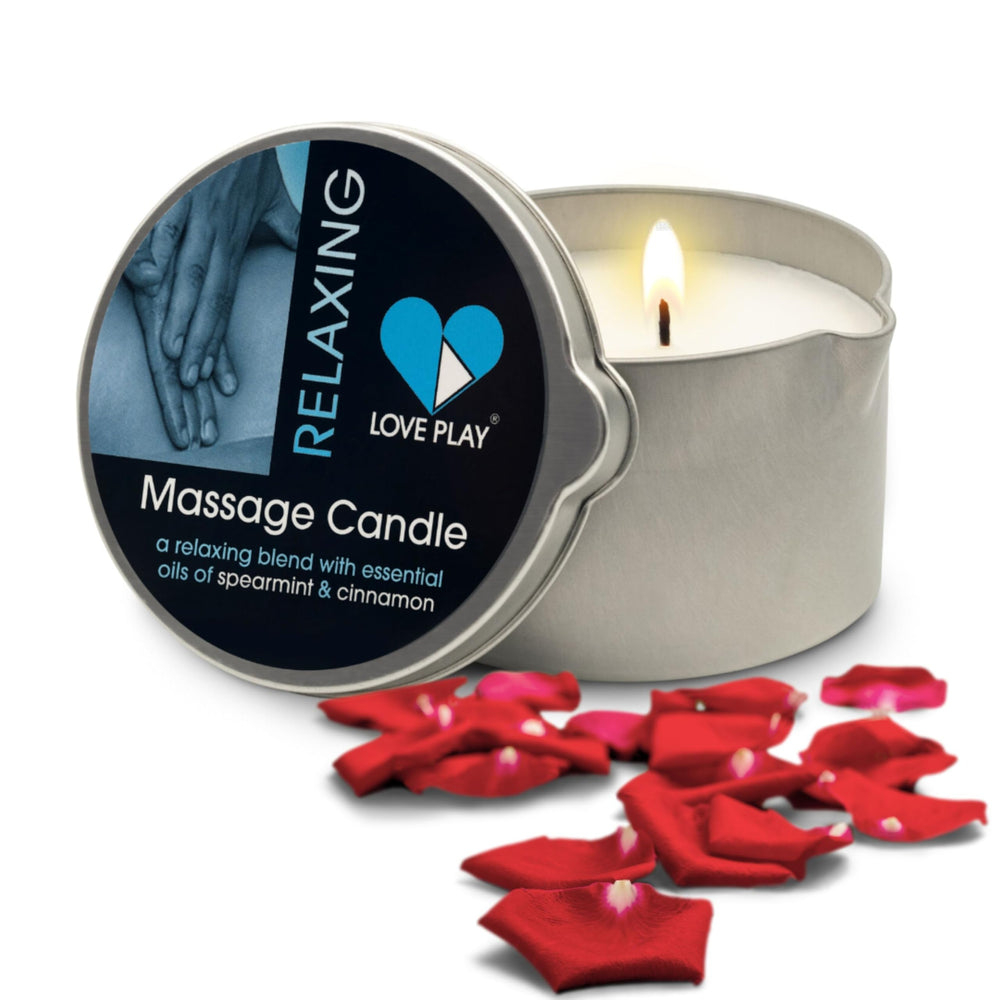 Front view of LOVE PLAY Massage Oil Candle