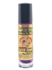 Love Spell Pheromone Roll-On 10ml bottle with herbal charms