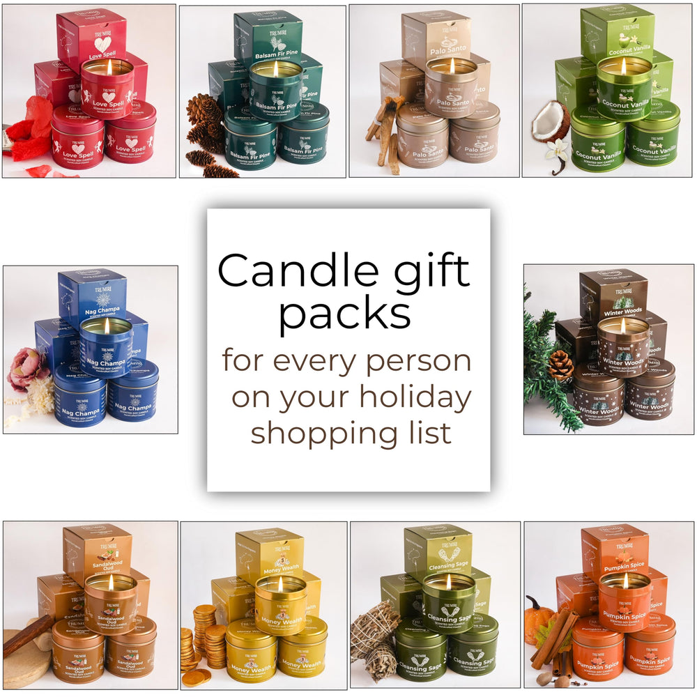 Three soy candles in a pack for aromatherapy