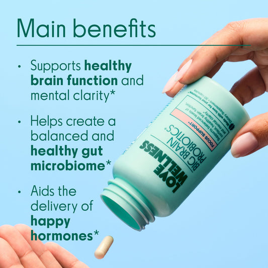Close-up of Big Brain Probiotics ingredients label