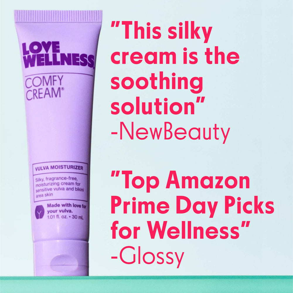 Love Wellness Comfy Cream used after hair removal to comfort irritated skin.