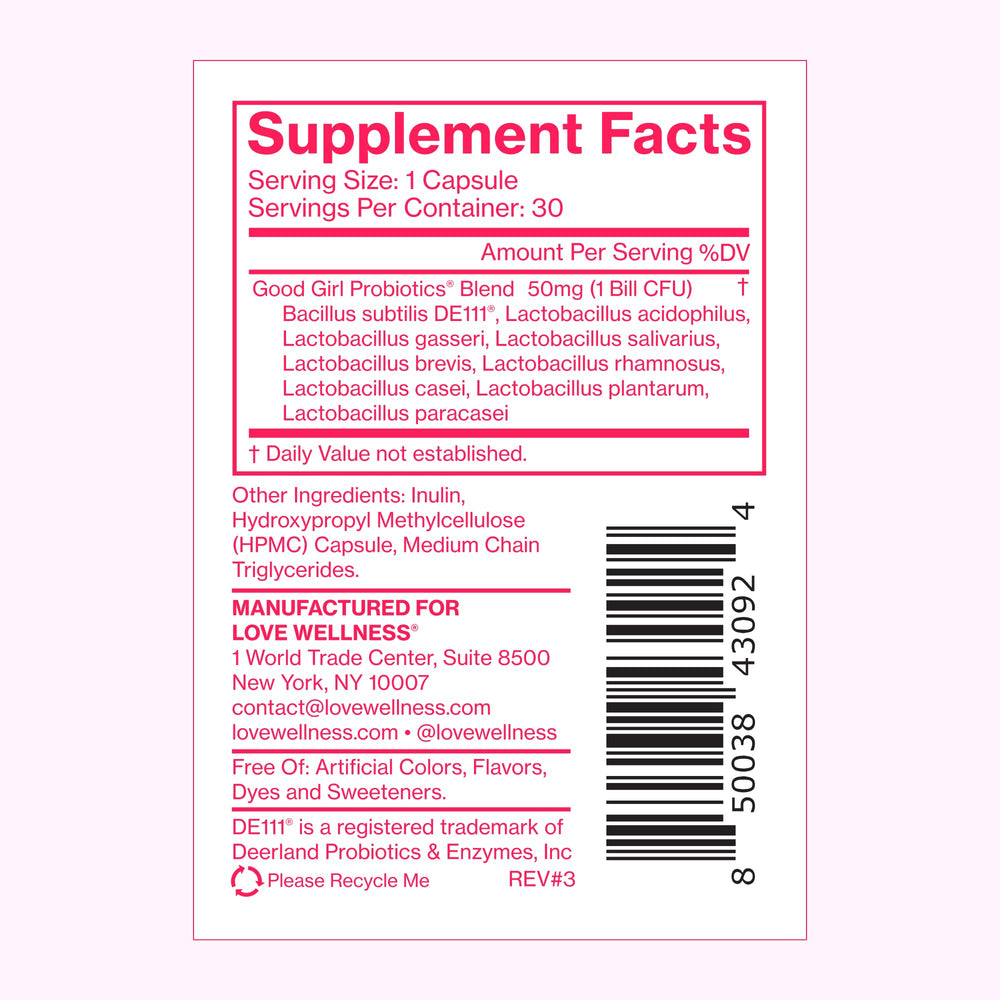 Love Wellness duo pack front; convenient femcare solution for daily routine.