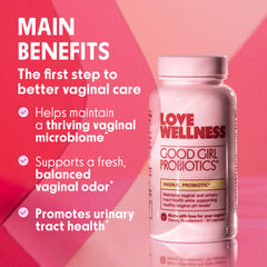 Love Wellness Good Girl Probiotics capsule for daily vaginal health support.