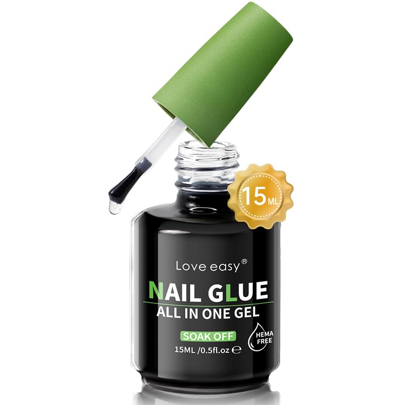 Love Easy HEMA-FREE Nail Glue bottle for clean, chemical-safe bonding.