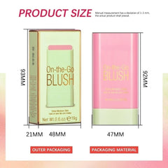 Lovelycat blush-stick creamy texture glides onto cheek for even color.