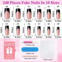LoveOurHome 240pc press-on nails kit enables versatile style changes.