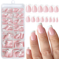 LoveOurHome 280pc French Tip Nails kit with white tips for an elegant at-home manicure.