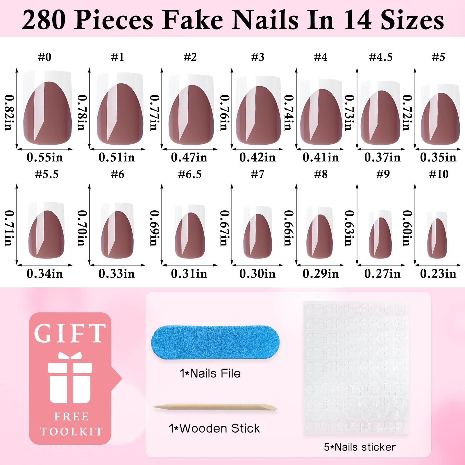Kit content includes glue tabs, file, and stick for easy application