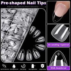 LoveOurHome almond shape full-cover gel tips for quick salon-like manicures.