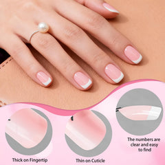 LoveOurHome durable nude and white nails resisting chipping in daily wear