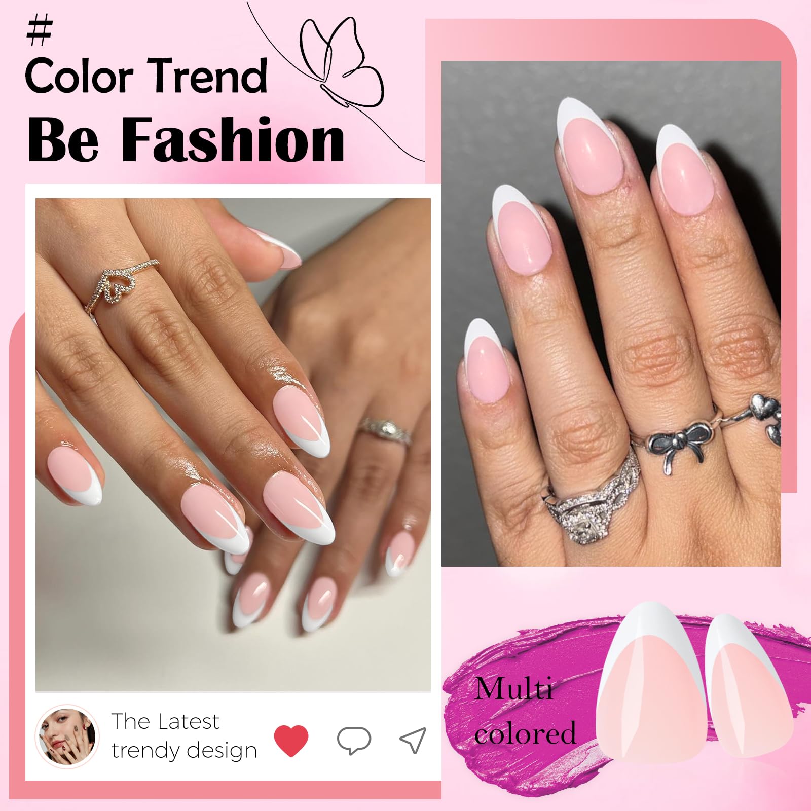 LoveOurHome French tip nails packaged as a stylish gift option