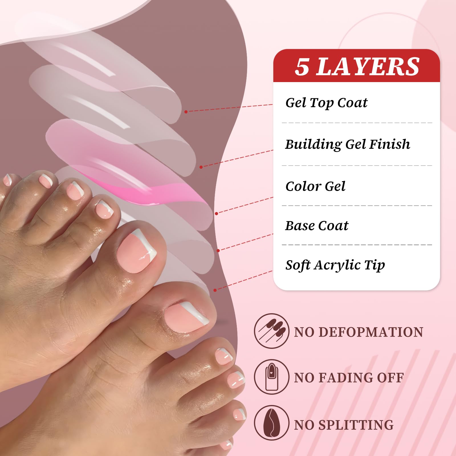 LoveOurHome French-tip toenails on feet give a polished look