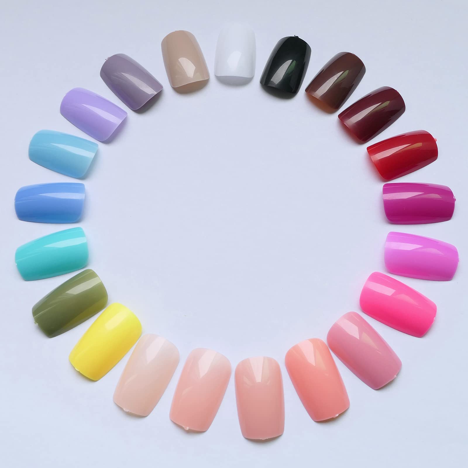 LoveOurHome full-cover square nail tips in 12 sizes for a precise fit