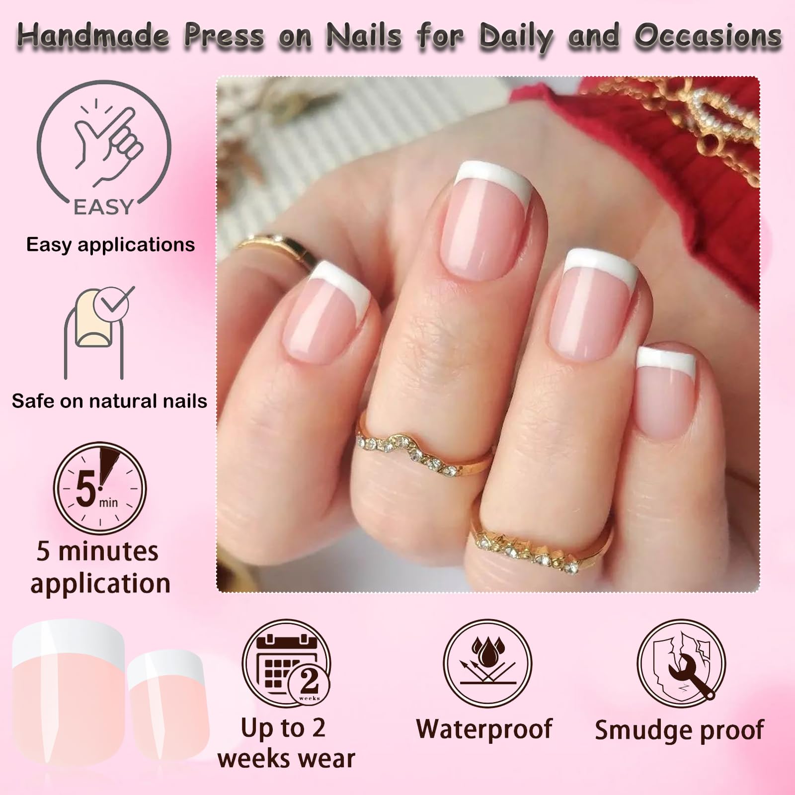 LoveOurHome lightweight press-on nails for comfortable long wear and easy typing