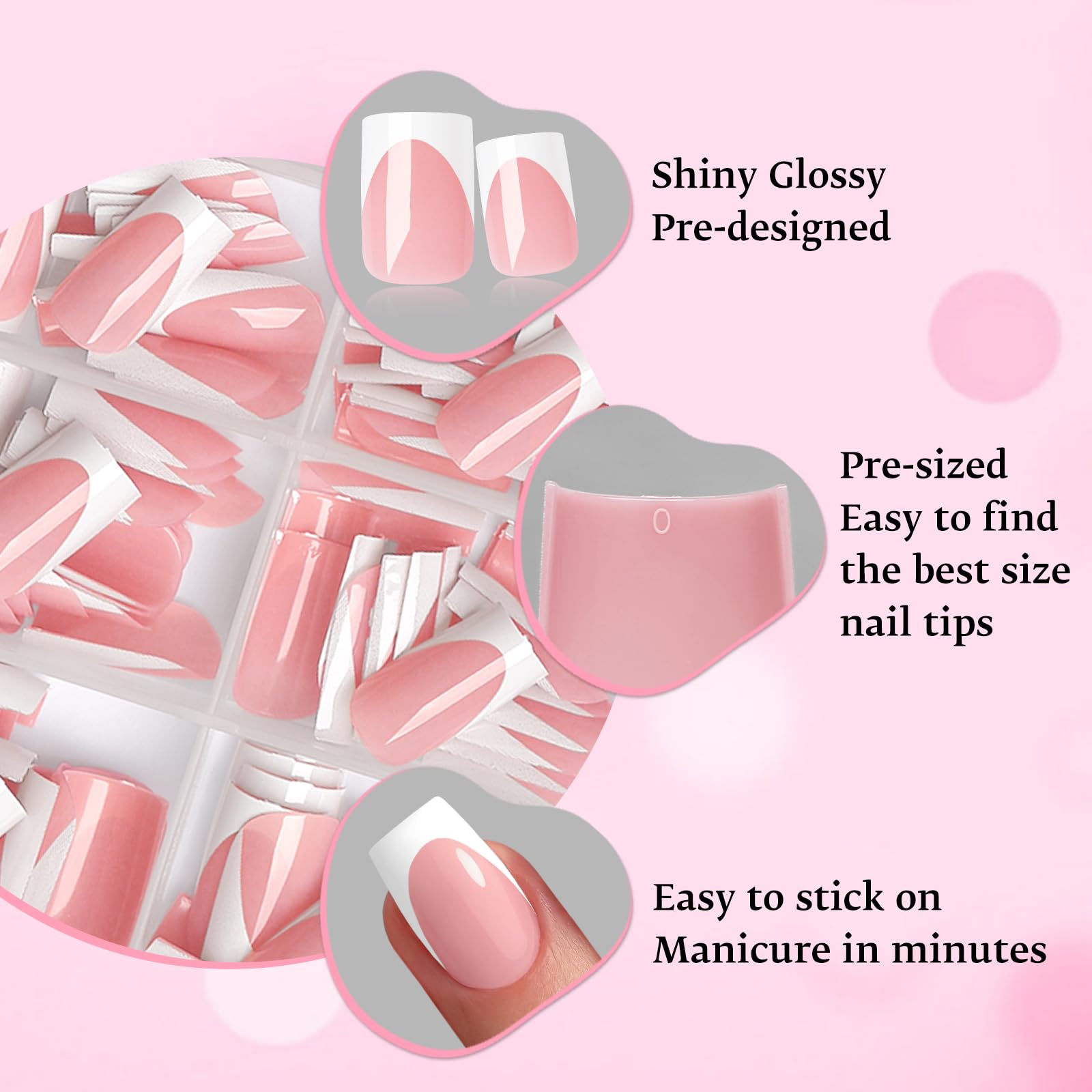 LoveOurHome long-wear white French tip nails for durable style