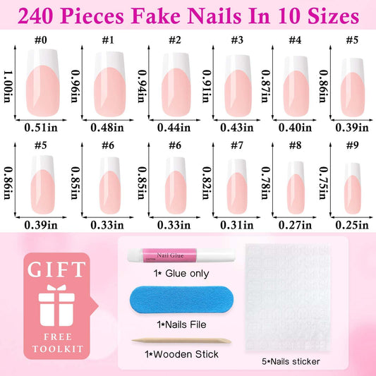 LoveOurHome nude base square press-on nails for a versatile, natural-looking finish.