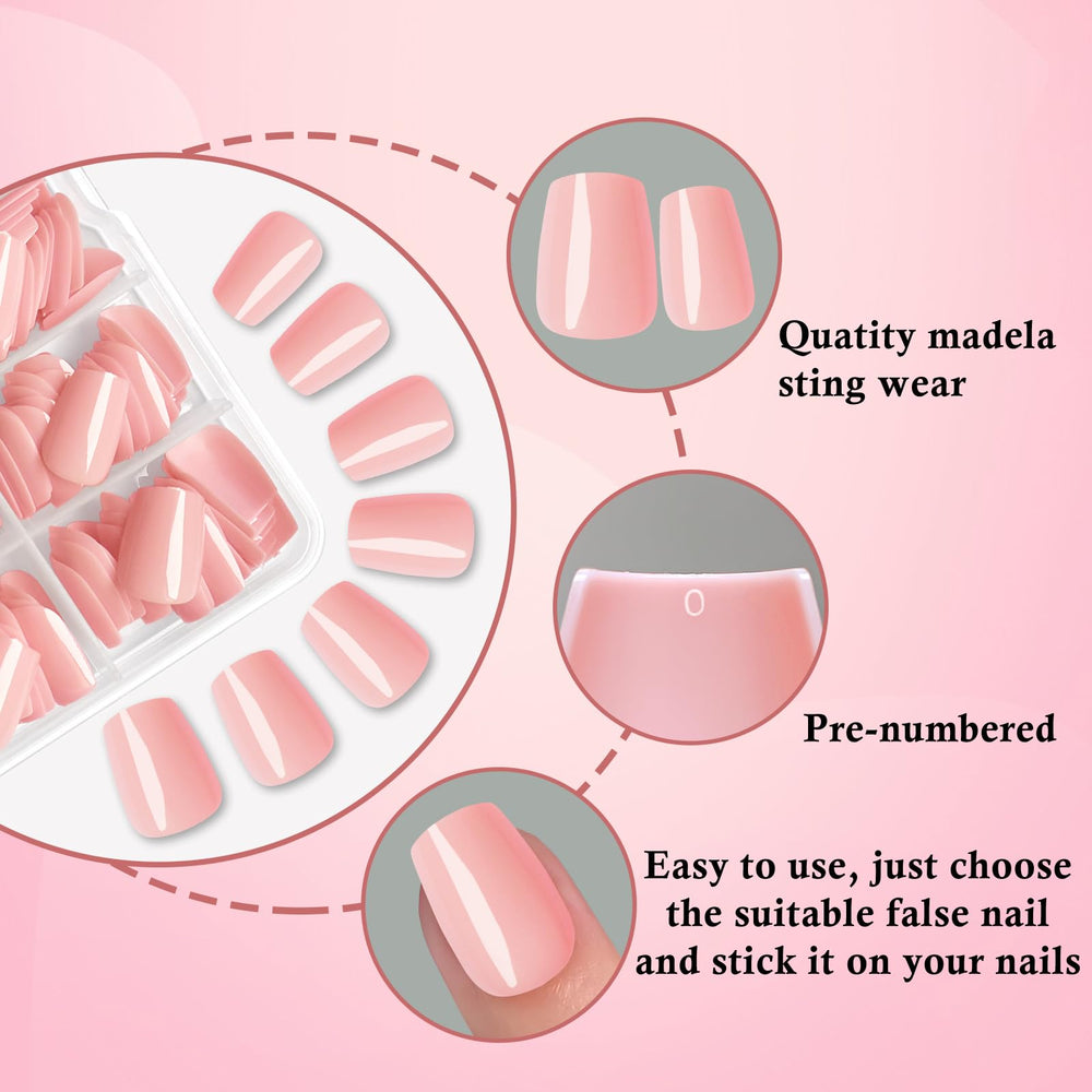 LoveOurHome nude coffin press-on nails glue tube – precise glue for durable wear.