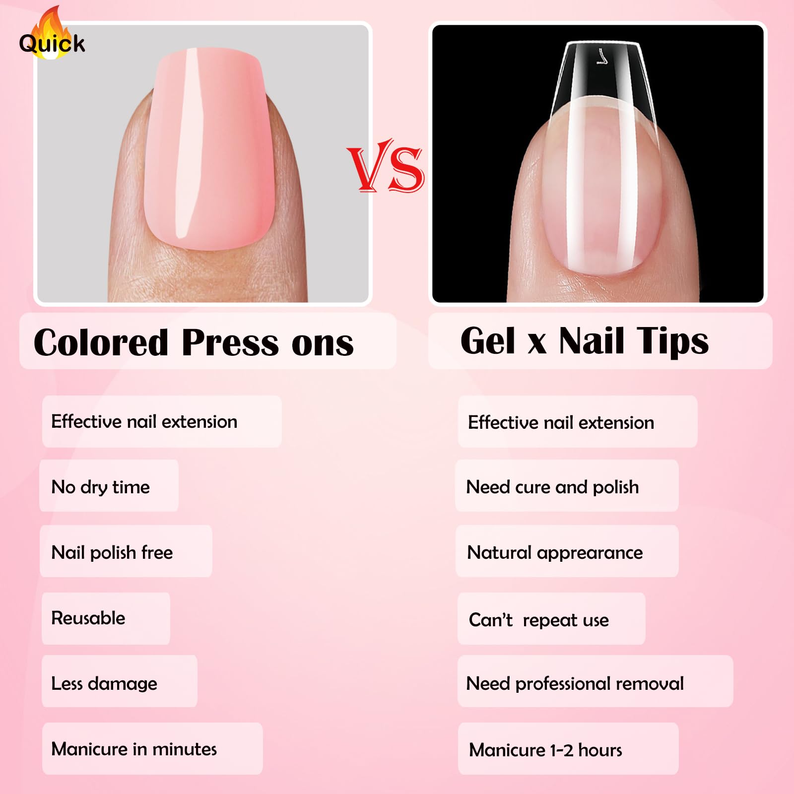 LoveOurHome nude coffin press-on nails tips – varied sizes for a snug fit.