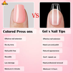 LoveOurHome nude coffin press-on nails tips – varied sizes for a snug fit.