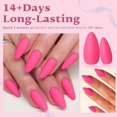 LoveOurHome wedding and party‑ready nails in hot pink.