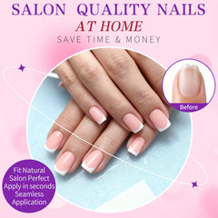 LoveOurHome white French tip close-up on nails shows chic contrast.