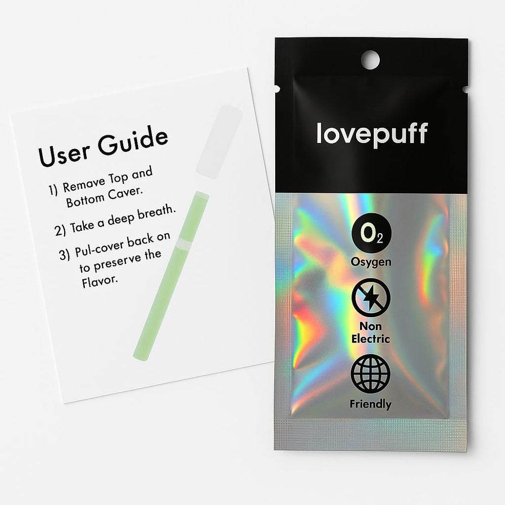 Product layout and packaging of LovePuff habit replacement stick