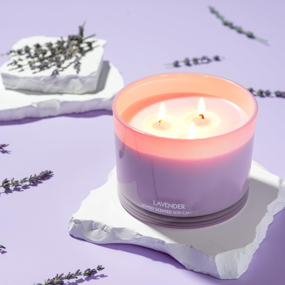 LOVERY 3-wick candle jar provides strong scent throw for cozy rooms