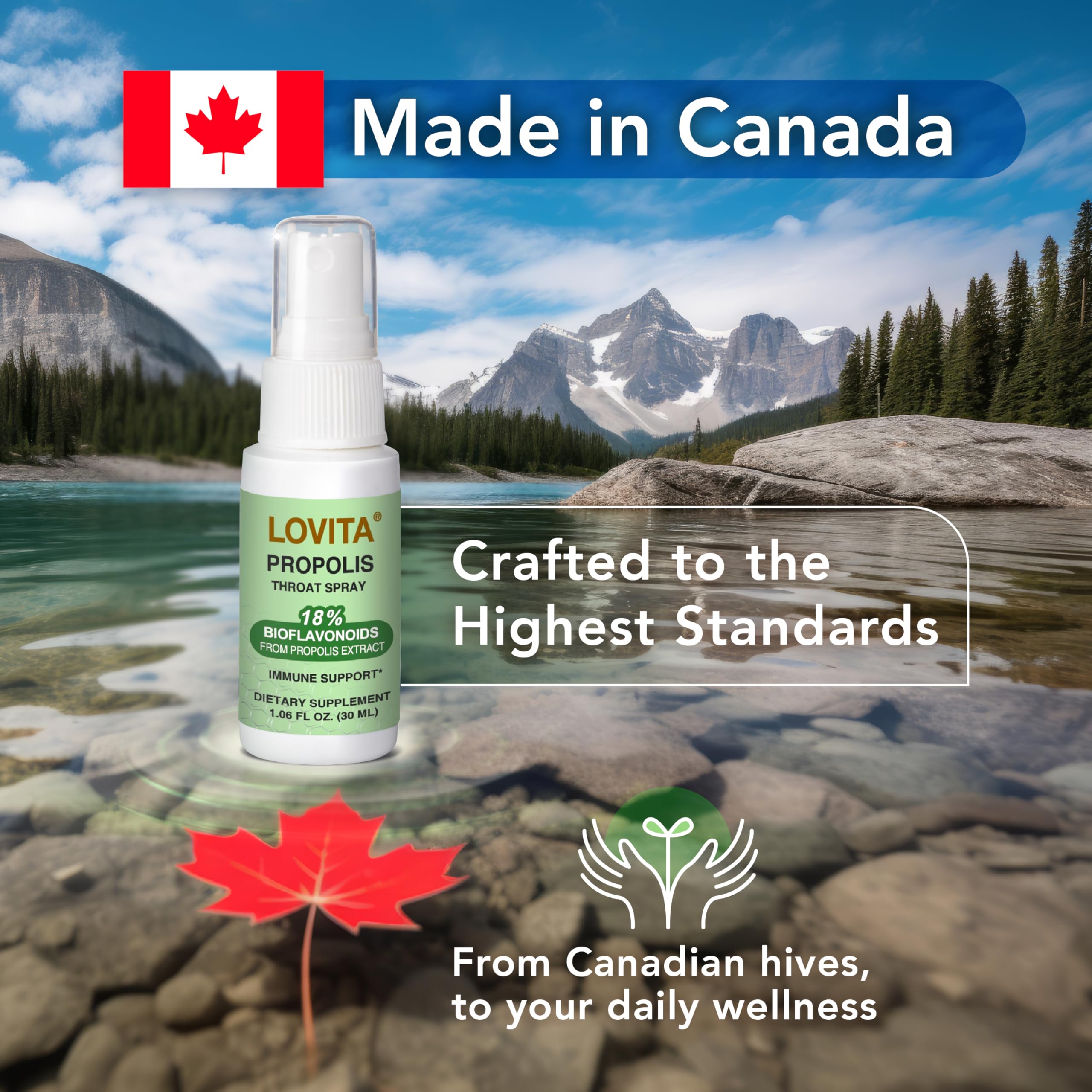 Front view of 1 fl oz bottle and spray top