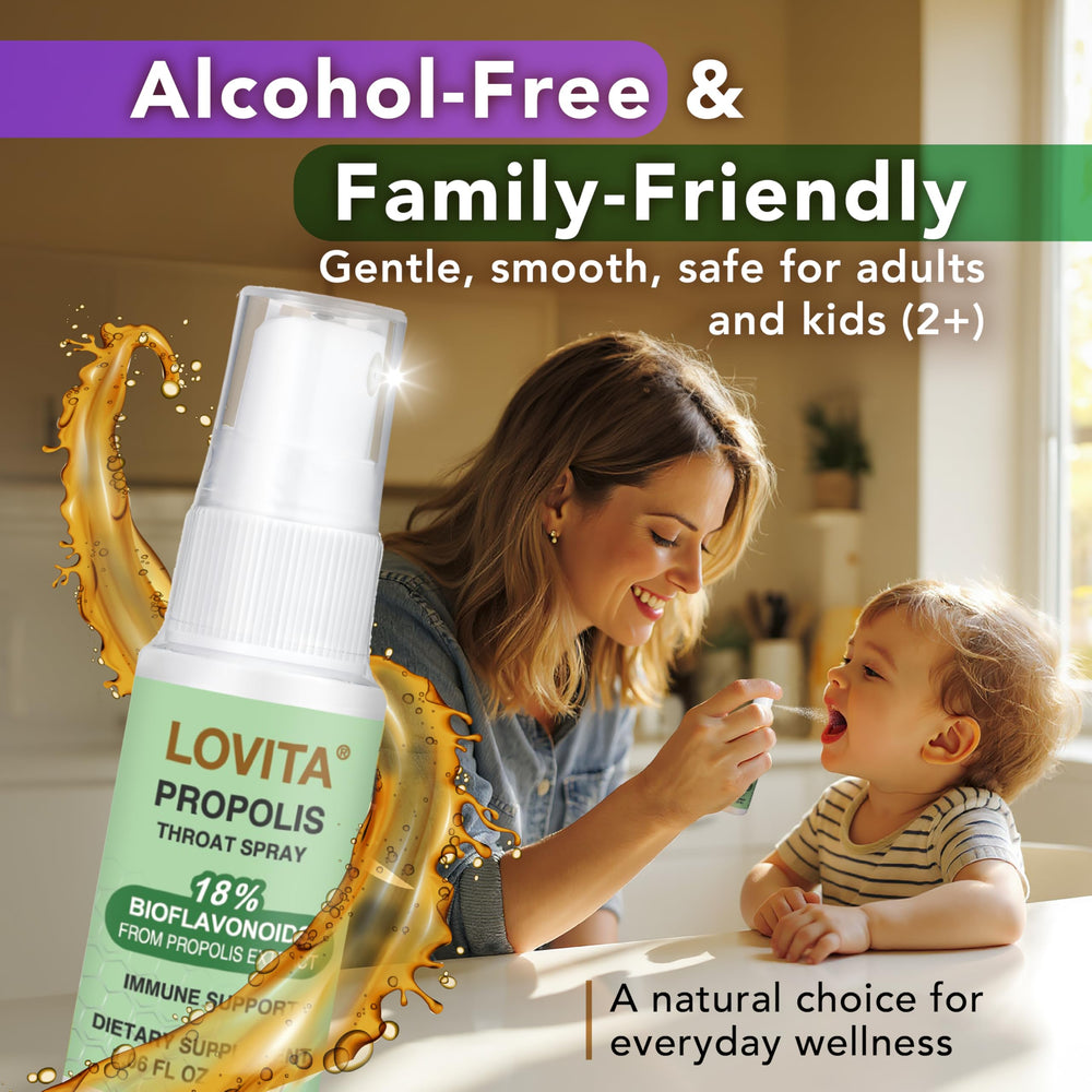 Close-up of propolis extract and glycerin ingredients on label