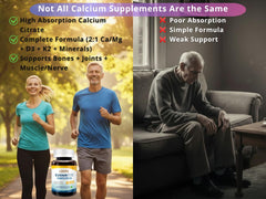 Back view of LOVITA Calcium Citrate bottle with supplement facts