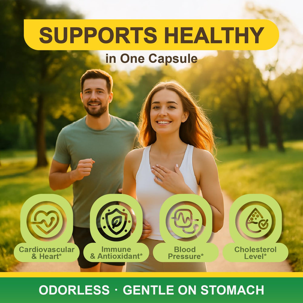 Image illustrating heart health and garlic extract support