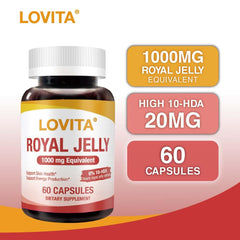 Close-up of 10-HDA content on Lovita Royal Jelly label (20 mg)