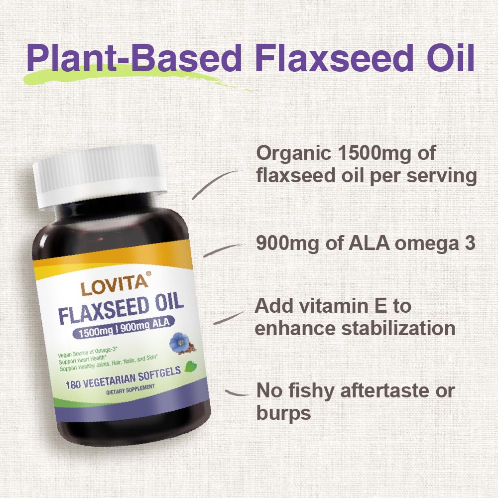 Close-up of flaxseed oil liquid in bottle
