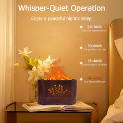 LOVME Flame Humidifier 300ml tank enabling long operation in spacious areas