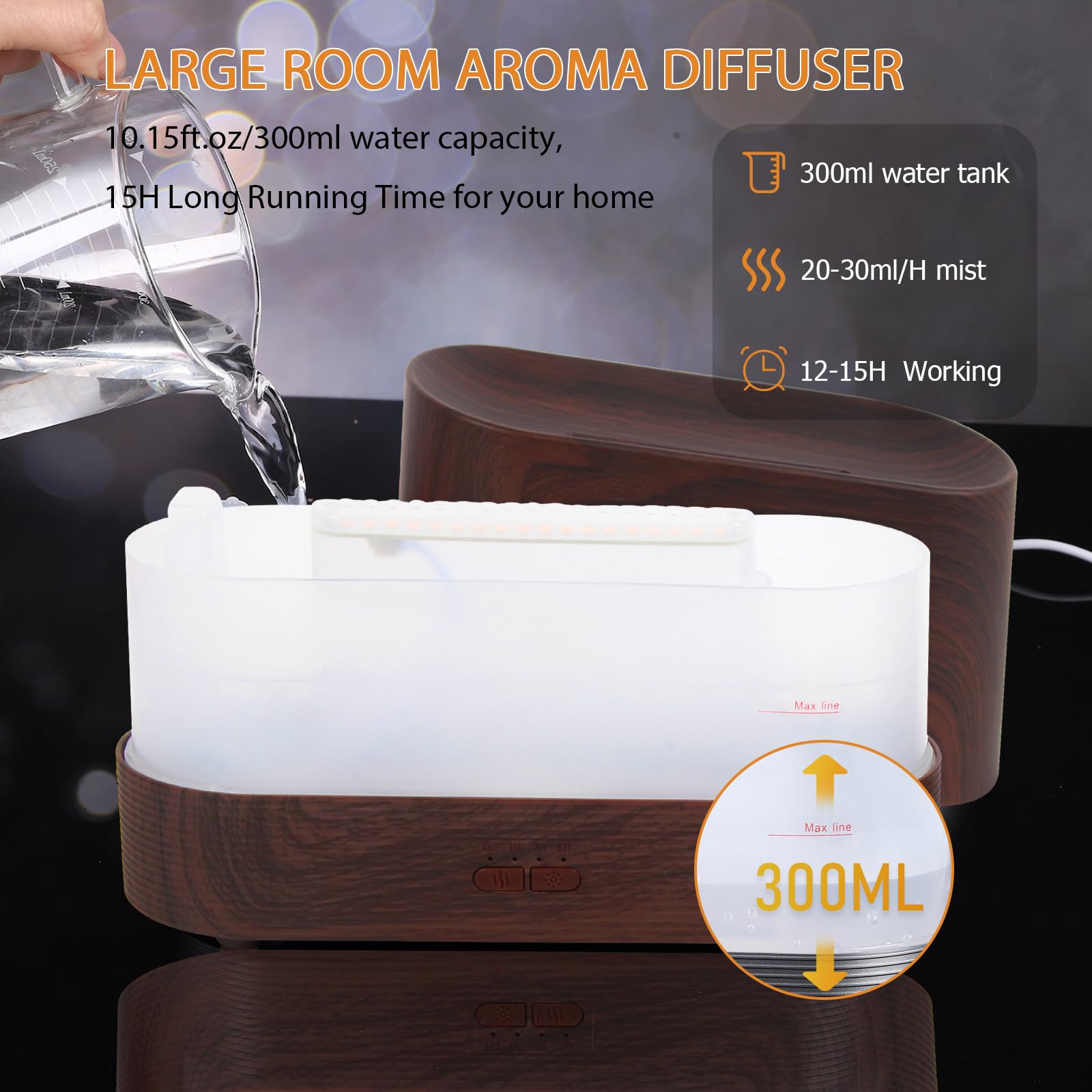 LOVME Flame Humidifier auto shut-off for safe operation when water runs out