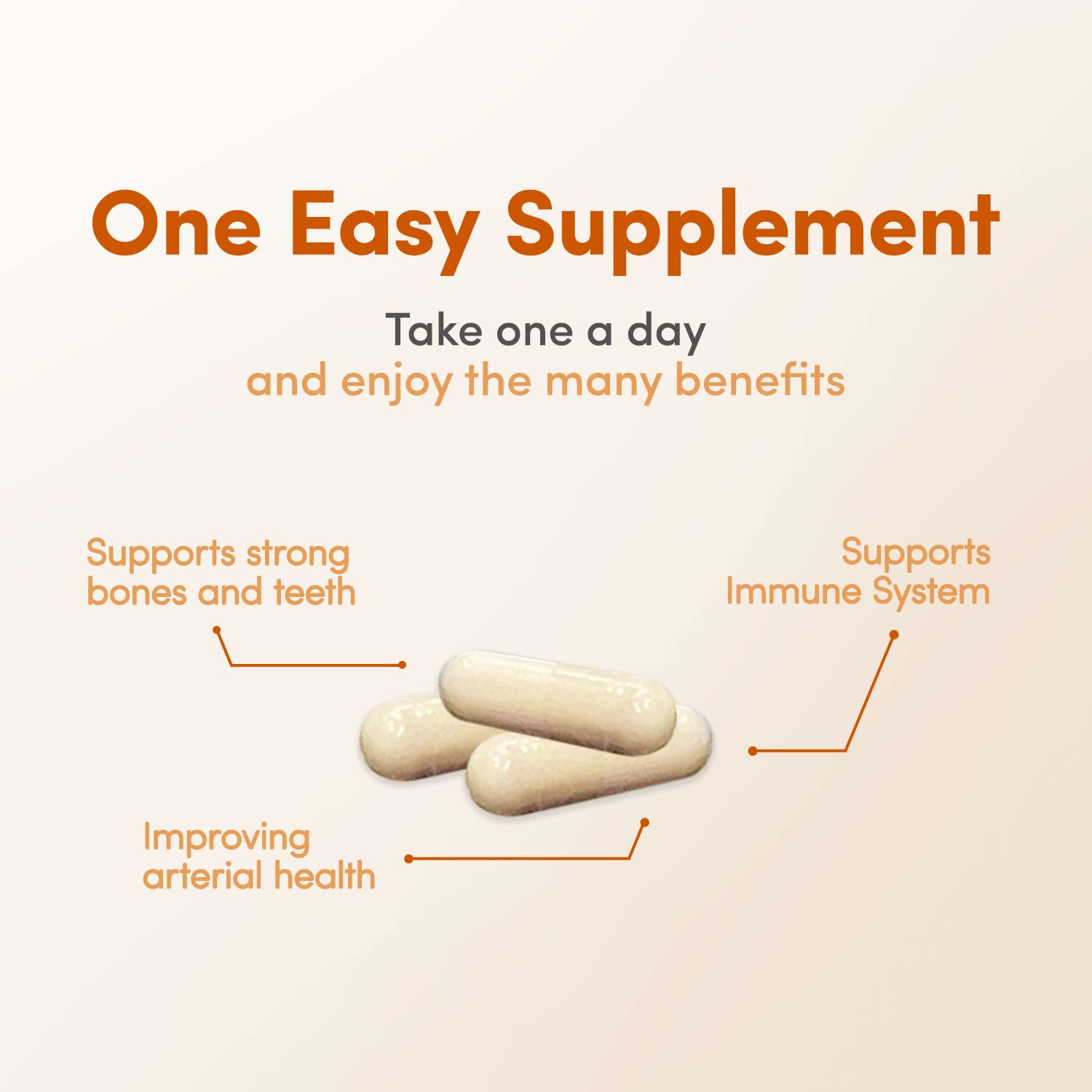 Vitamin A, D3, and K2 capsules highlighting high-potency formula