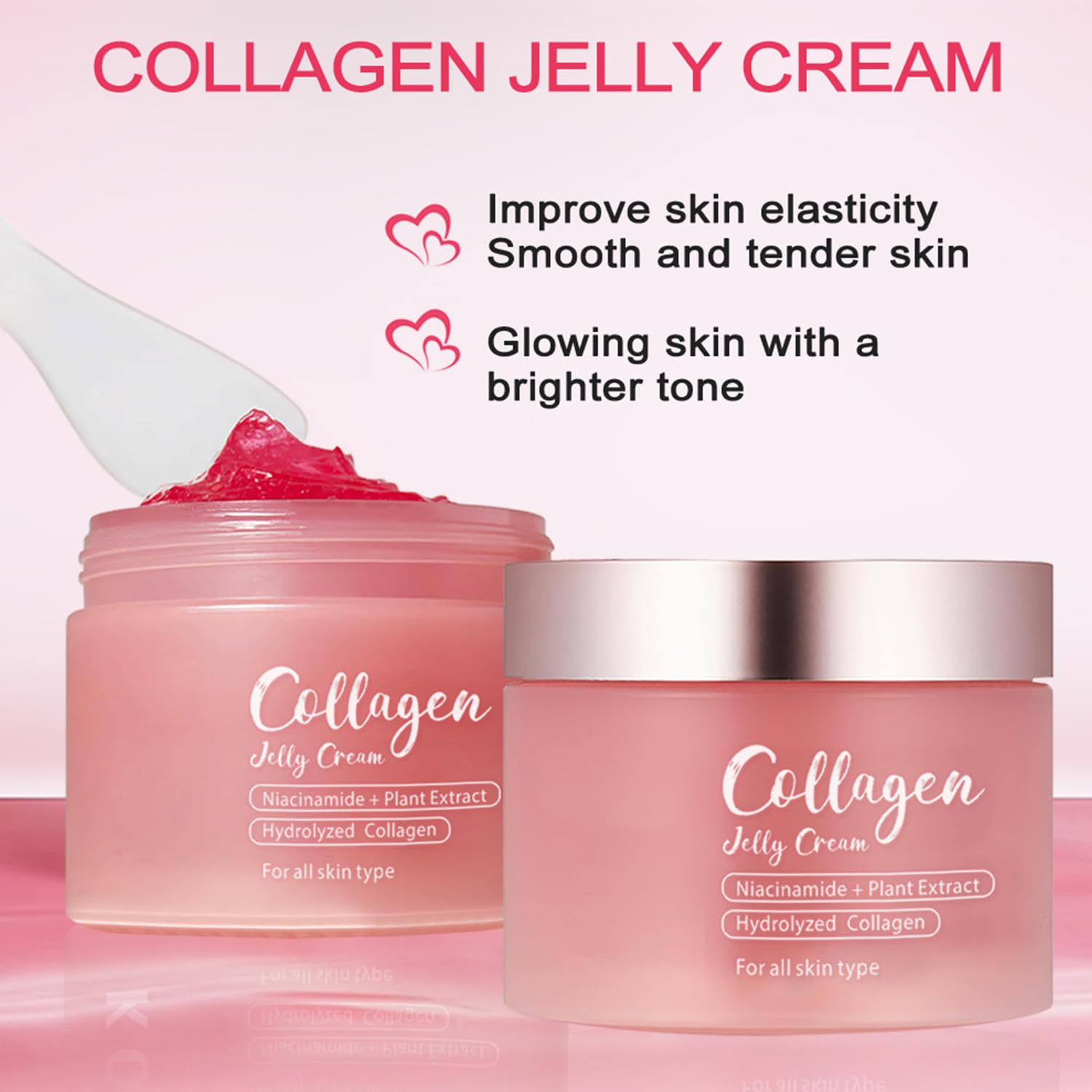 Applying LOYOTICE Collagen Jelly Cream on skin for quick absorption and hydration.