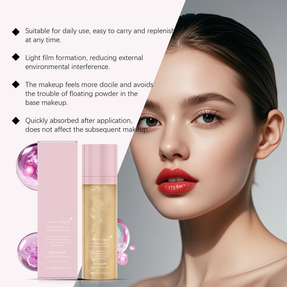 LOYOTICE Sunglaze mist dispense shows smooth, even application.