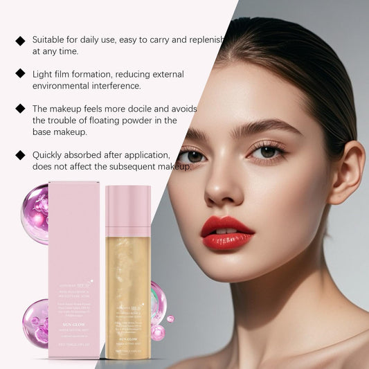 LOYOTICE Sunglaze mist dispense shows smooth, even application.