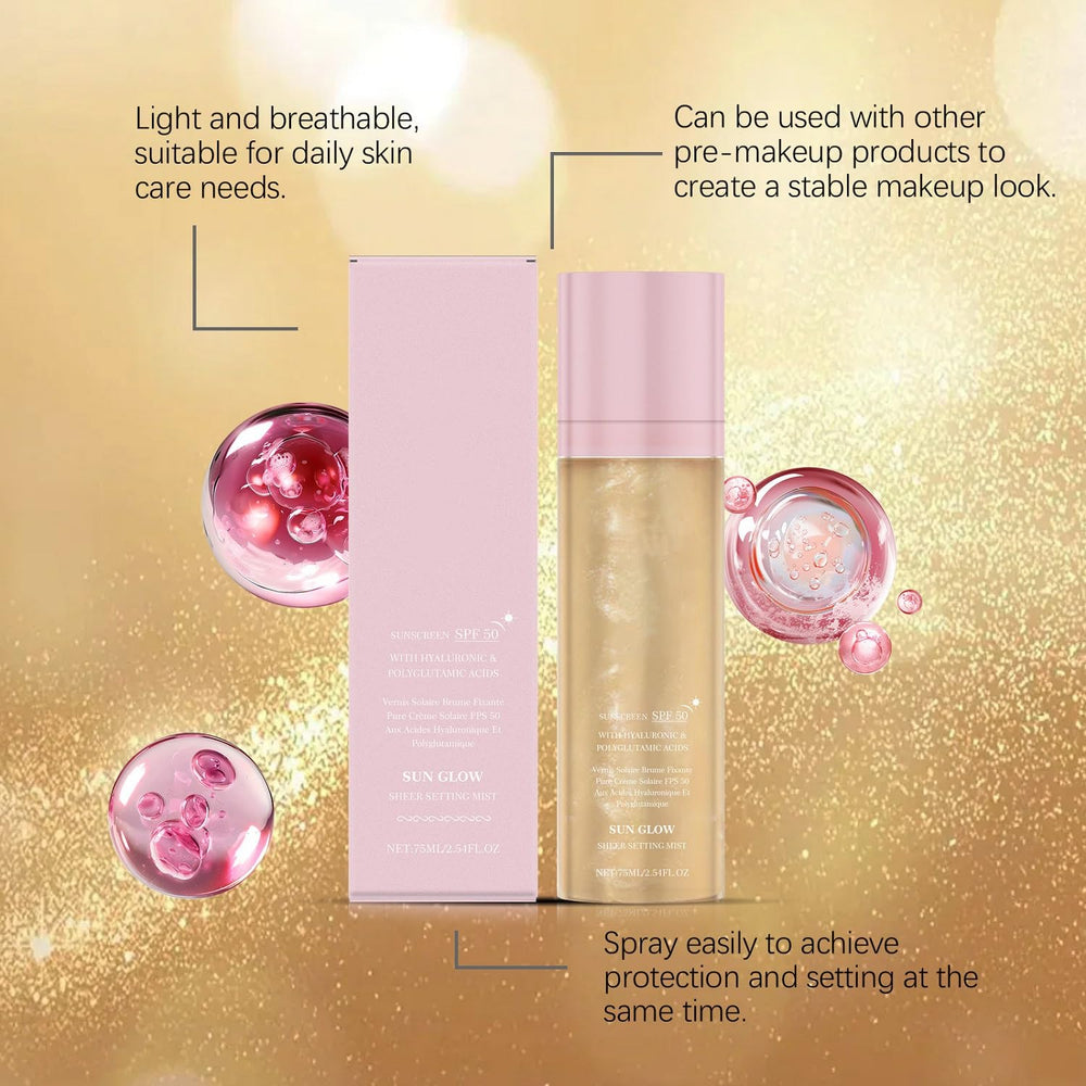 LOYOTICE Sunglaze SPF 50 bottle signals broad-spectrum protection.