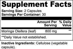 Lozano Organics Moringa capsules bottle on white background