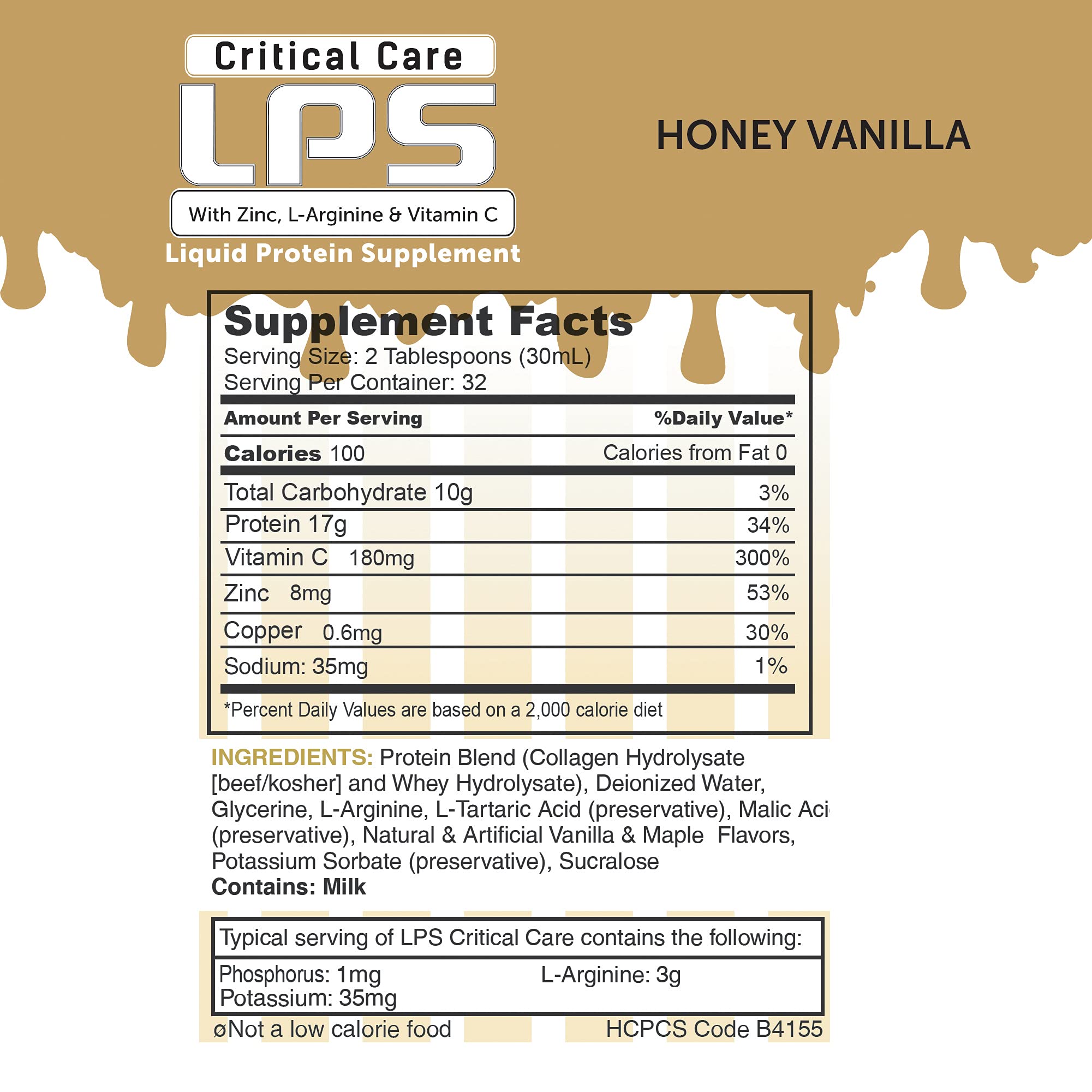 Serving showing 1-ounce dose delivering 17g protein