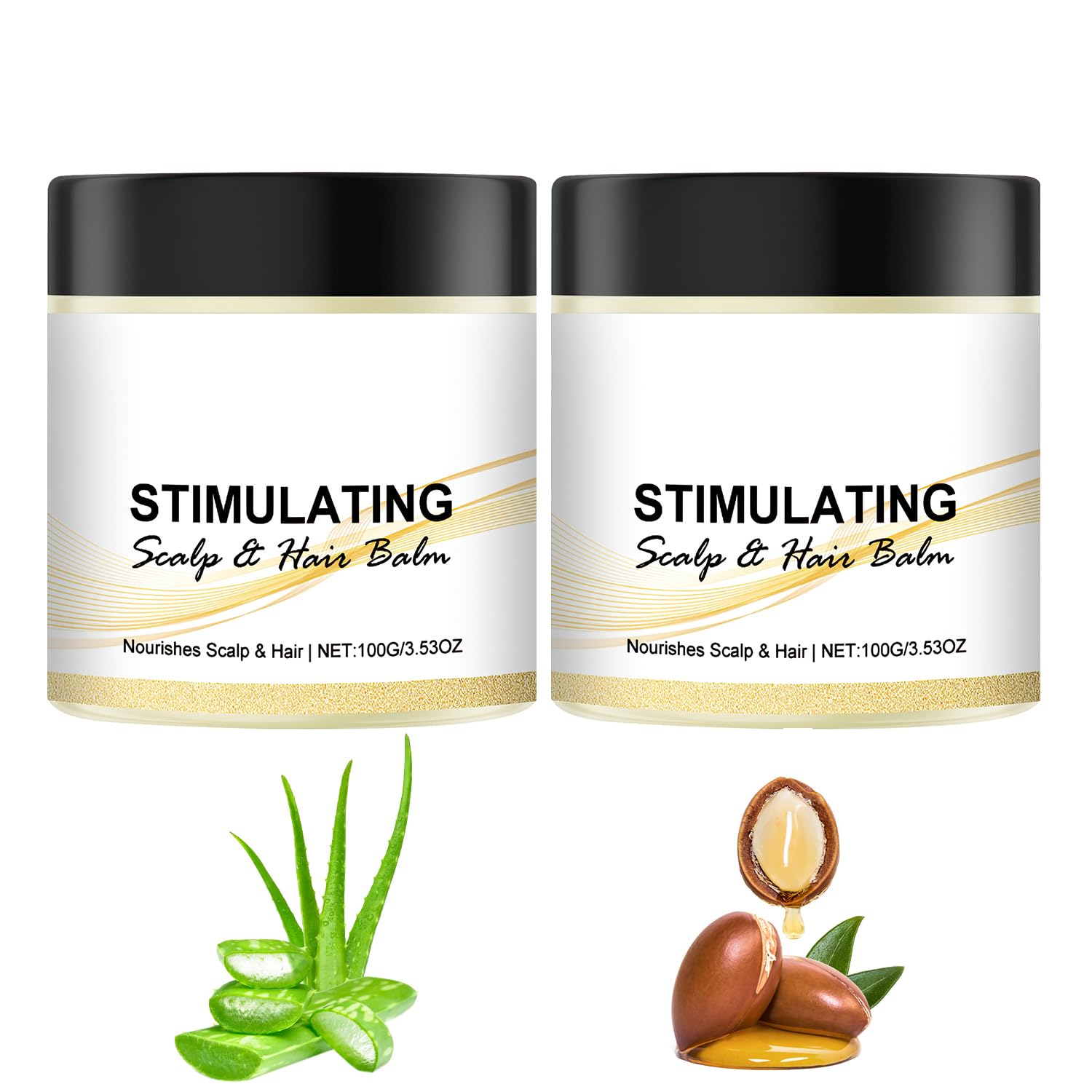 LSROUMEL Stimulating Scalp and Hair Balm packaging highlights natural nourishment for scalp.